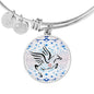 Amazing Percheron Horse Print Circle Pendant Luxury Bangle