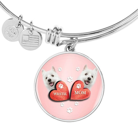 West Highland White Terrier (Westie) Print Circle Charm Bangle