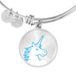 Cute Unicorn Print Circle Pendant Luxury Bangle