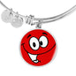 Smiley Face Print Circle Pendant Luxury Bangle