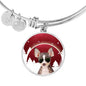 Chihuahua Print Circle Charm Bangle