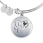 Pug Paws Print Circle Pendant Luxury Bangle