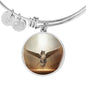Norwegian Forest Cat Print Circle Pendant Luxury Bangle