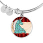Unicorn Print Circle Pendant Luxury Bangle