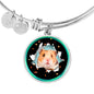 Syrian Hamster Print Circle Pendent Luxury Bangle
