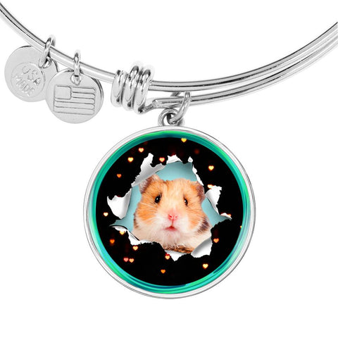 Syrian Hamster Print Circle Pendent Luxury Bangle