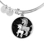 Cute Unicorn Print Circle Pendant Luxury Bangle