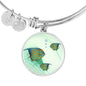 Angelfish Print Circle Pendant Luxury Bangle