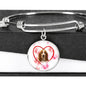 Basset Hound Print Luxury Circle Charm Bangle