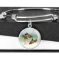 Corydoras Paleatus Fish Print Circle Pendant Luxury Bangle