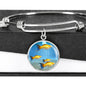 Common Molly Fish Print Circle Pendant Luxury Bangle