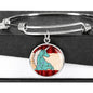 Unicorn Print Circle Pendant Luxury Bangle