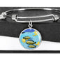 Afra Cichlid Fish Print Luxury Circle Charm Bangle