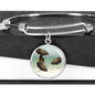 Oscar Fish Print Luxury Circle Charm Bangle