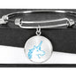 Cute Unicorn Print Circle Pendant Luxury Bangle