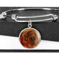Tibetan Mastiff Dog Print Circle Pendant Luxury Bangle