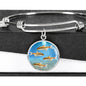 Glowlight Tetra Print Circle Pendant Luxury Bangle
