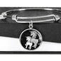 Cute Unicorn Print Circle Pendant Luxury Bangle