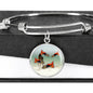 Lovely Common Molly Fish Print Circle Pendant Luxury Bangle