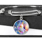 Friesian Horse Print Circle Pendant Luxury Bangle