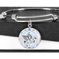 Amazing Percheron Horse Print Circle Pendant Luxury Bangle