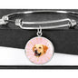 Labrador Retriever Print Circle Pendent Luxury Bangle