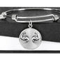 Biceps Bodybuilder Lovers Print Circle Pendant Luxury Bangle
