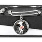 Cow Print Circle Pendant Luxury Bangle