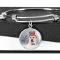 Labrador Retriever Texas Print Circle Pendant Luxury Bangle