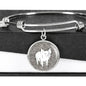 Cute Middle White Pig Print Circle Pendant Luxury Bangle