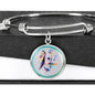 Horse Painting Print Circle Pendent Luxury Bangle