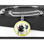 Cute Pug Dog Circle Pendent Luxury Bangle