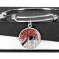 English Springer Spaniel Print Circle Pendant Luxury Bangle