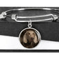 Weimaraner Dog Print Circle Pendant Luxury Bangle