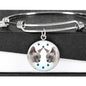 Tonkinese Cat Print Circle Pendant Luxury Bangle
