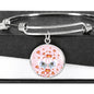 Maltese Dog Print Circle Charm Bangle
