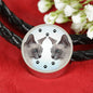 Tonkinese Cat Print Circle Charm Leather Bracelet