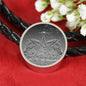 Morgan Horse Print Circle Charm Leather Bracelet