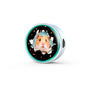 Syrian Hamster Print Circle Charm Leather Woven Bracelet