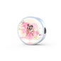 Bulldog Print Circle Charm Leather Bracelet