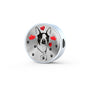 Cute Boston Terrier Print Circle Charm Leather Bracelet