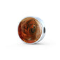 Tibetan Mastiff Dog Print Circle Charm Leather Bracelet