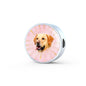 Labrador Retriever Dog Print Circle Charm Leather Woven Bracelet