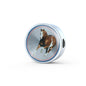 American Paint Horse Print Circle Charm Leather Bracelet