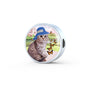 Scottish Fold Cat Print Circle Charm Leather Bracelet