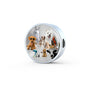 Pets Group Print Circle Charm Leather Bracelet