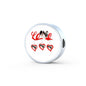 Japanese Chin Print Woven Leather Charm Bracelet