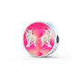 Devon Rex Cat Print Circle Charm Leather Bracelet