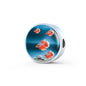 Siamese Fighting Fish Print Circle Charm Leather Bracelet