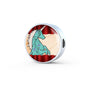 Unicorn Print Circle Charm Leather Bracelet